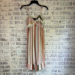 Forever 21 Women’s Dress Striped Multicolor Spaghetti Strap MIDI Size Small Y2K